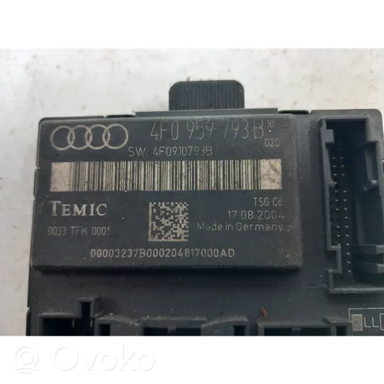 Audi A6 S6 C6 4F Durų elektronikos valdymo blokas 4F0959793B