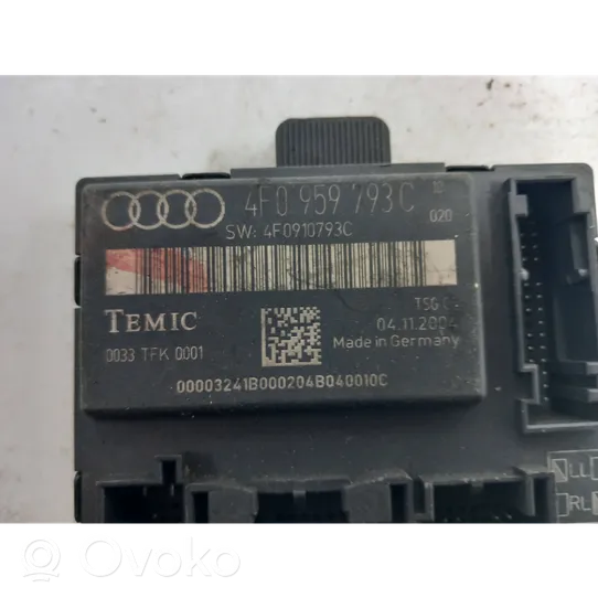 Audi A6 S6 C6 4F Durų elektronikos valdymo blokas 4F0959793C