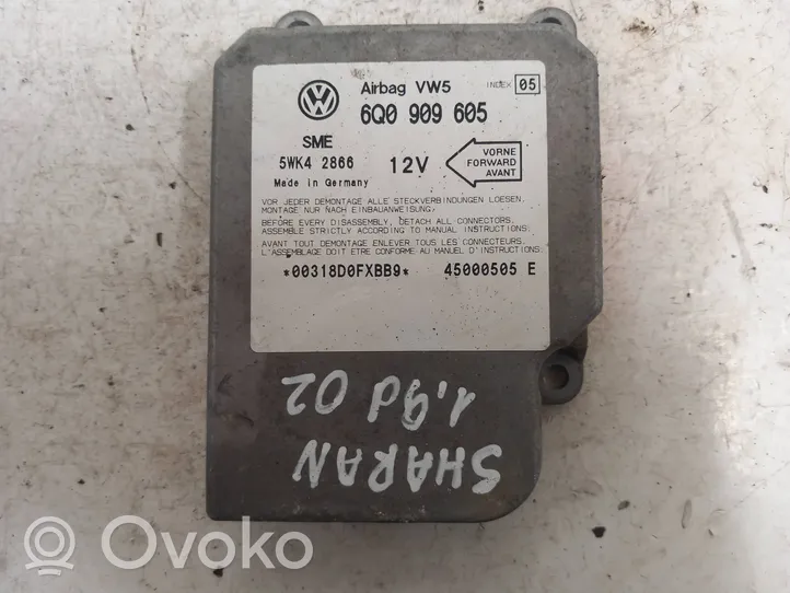 Volkswagen Sharan Sterownik / Moduł Airbag 6Q0909605