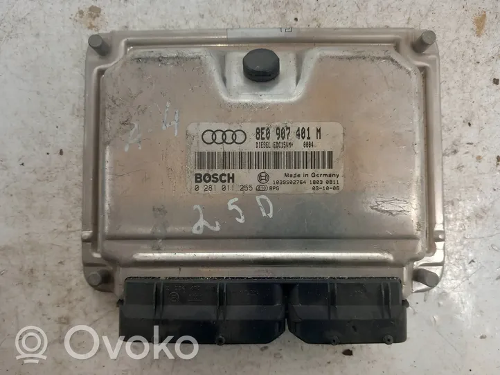 Audi A4 S4 B6 8E 8H Dzinēja vadības bloks 8E0907401M