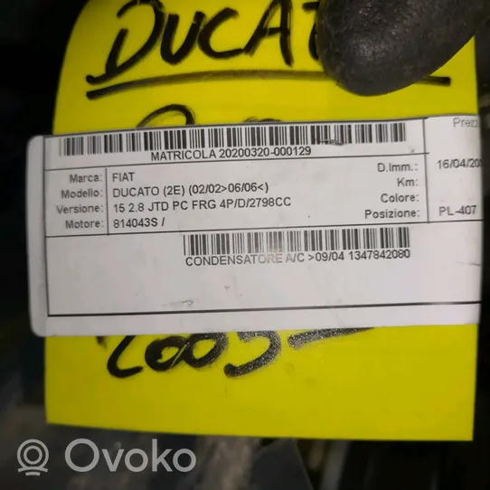Fiat Ducato Jäähdyttimen lauhdutin (A/C) 1347842080