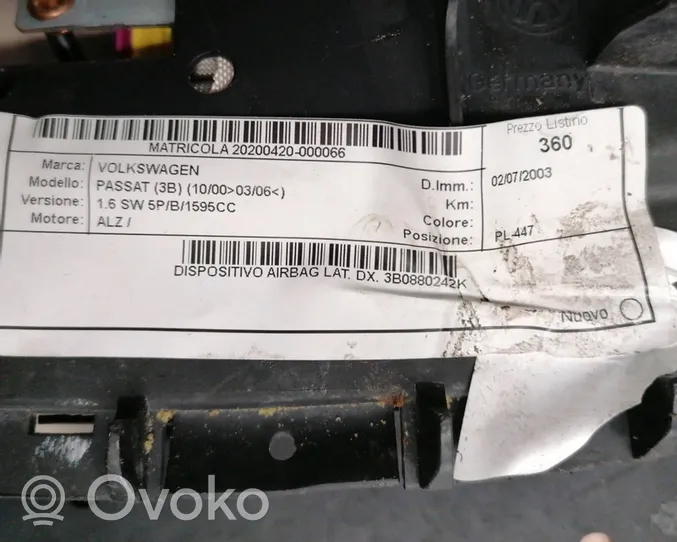 Volkswagen PASSAT B3 Airbag latéral 3B0880241K