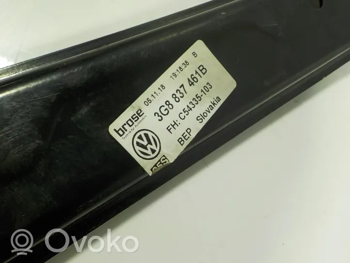 Volkswagen Arteon Mechaninis priekinio lango pakėlimo mechanizmas 3G8837461B