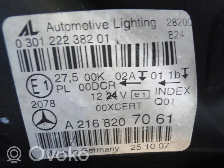 Mercedes-Benz CL C216 Lampa przednia A2168207061