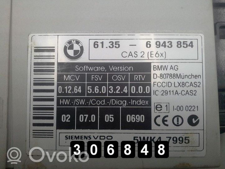 BMW 6 E63 E64 Engine control unit/module 61.35-6943854