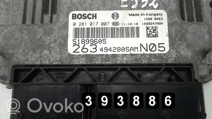 Opel Combo D Komputer / Sterownik ECU i komplet kluczy 