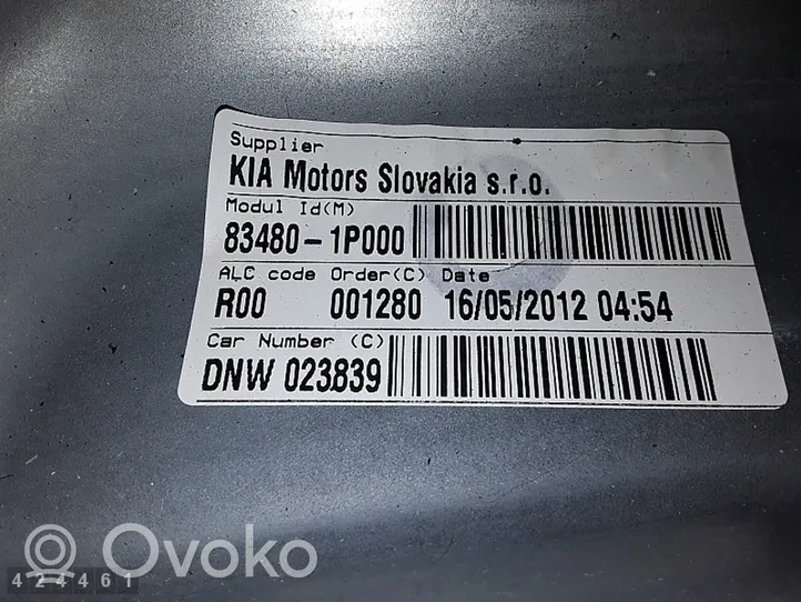 KIA Venga Mécanisme lève-vitre de porte arrière avec moteur 834801P000