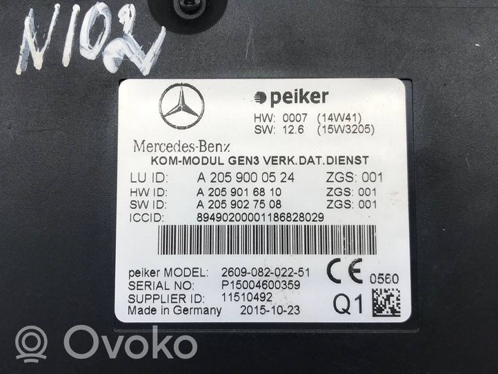 Mercedes-Benz E W212 Moduł / Sterownik Bluetooth A2059000524