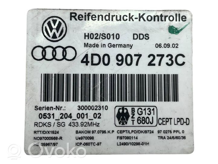Audi A6 S6 C5 4B Rengaspaineen valvontayksikkö 4D0907273C
