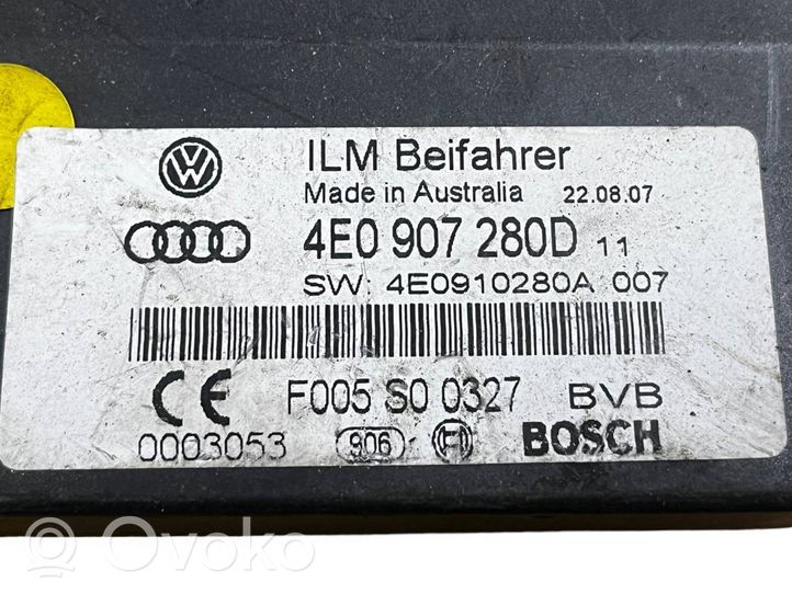 Audi A8 S8 D3 4E Tehonhallinnan ohjainlaite 4E0907280D