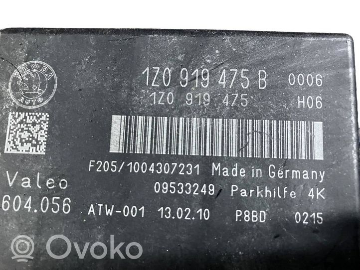 Skoda Octavia Mk2 (1Z) Pysäköintitutkan (PCD) ohjainlaite/moduuli 1Z0919475B