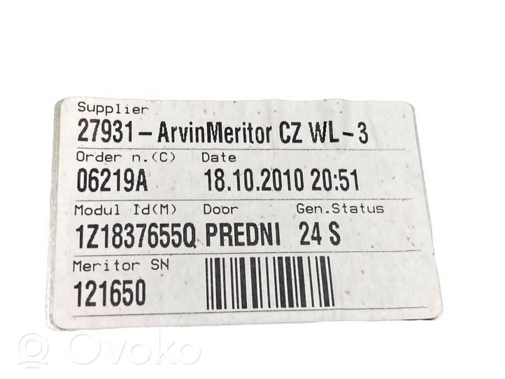 Skoda Octavia Mk2 (1Z) Priekinis el. lango pakėlimo mechanizmas be varikliuko 1Z1837655Q