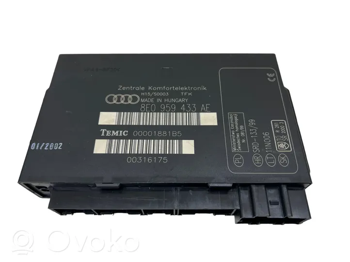 Audi A4 S4 B6 8E 8H Module confort 8E0959433AE