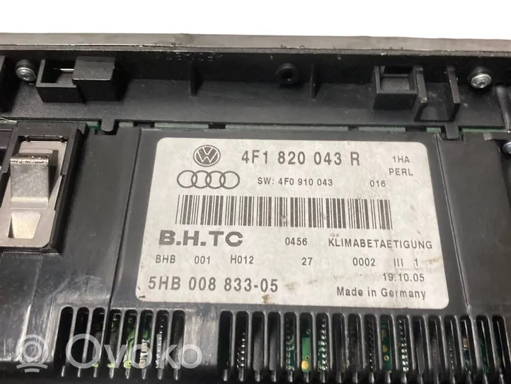 Audi A6 S6 C6 4F Oro kondicionieriaus/ klimato/ pečiuko valdymo blokas (salone) 4F1820043R