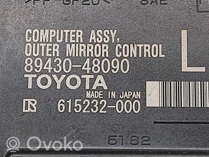 Lexus RX 450H Moduł / Sterownik lusterek bocznych 8943048090