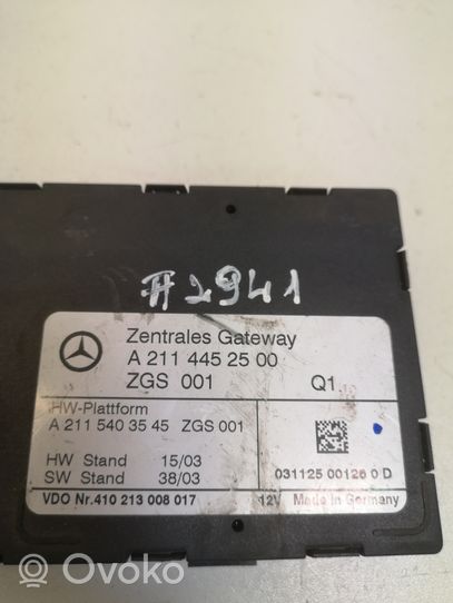 Mercedes-Benz E W211 Centralina/modulo chiusura centralizzata portiere A2114452500