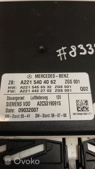 Mercedes-Benz S W221 Sterownik / Moduł zawieszenia pneumatycznego A2215404062