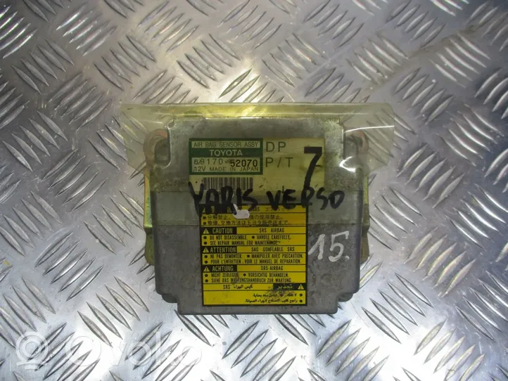 Toyota Yaris Verso Module de contrôle airbag 89170-52070