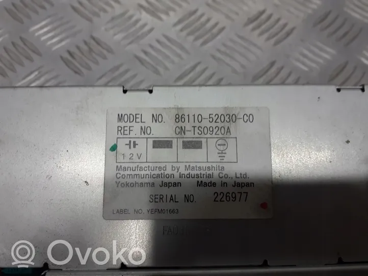 Toyota Yaris Verso Monitori/näyttö/pieni näyttö 86110-52030