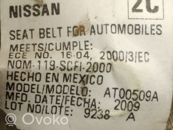 Nissan Tiida C11 Cintura di sicurezza posteriore 2027823AB