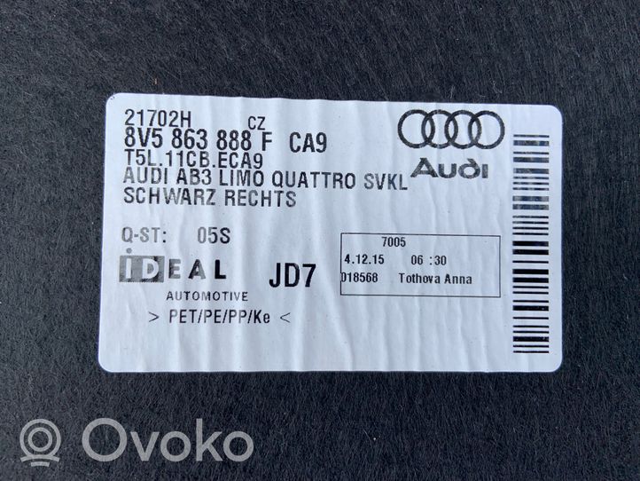 Audi A3 S3 8V Boczek / Tapicerka / bagażnika 8V5863888F