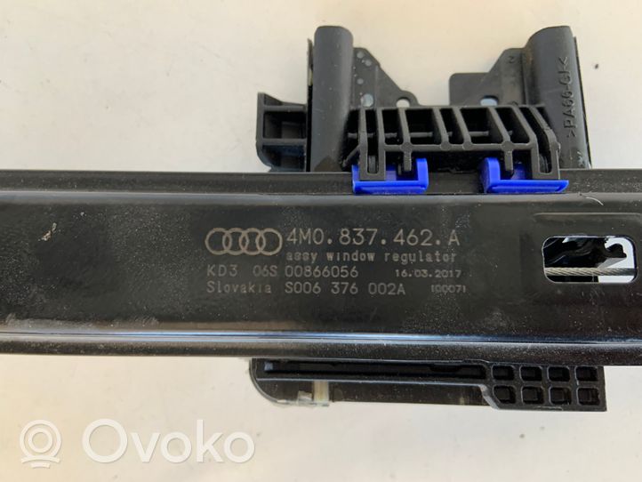 Audi Q7 4M Etuikkunan nostomekanismi ilman moottoria 4M0837462A