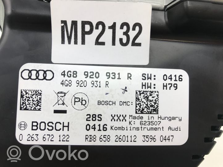 Audi A7 S7 4G Nopeusmittari (mittaristo) 4G8920931R