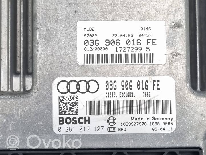 Audi A4 S4 B7 8E 8H Moottorin ohjainlaite/moduuli 03G906016FE