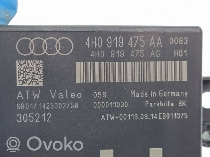 Audi A7 S7 4G Unité de commande, module PDC aide au stationnement 4H0919475AA