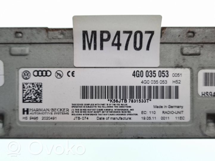 Audi Q7 4L Unité principale radio / CD / DVD / GPS 4G0035053