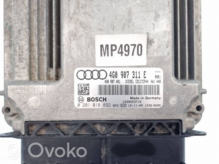 Audi A6 S6 C7 4G Centralina/modulo del motore 4G0907311E