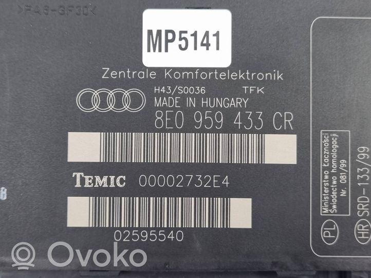 Audi A4 S4 B7 8E 8H Module confort 8E0959433CR