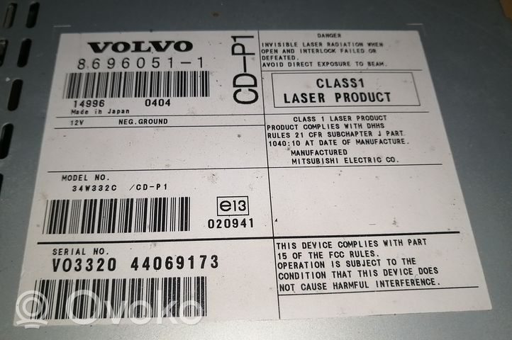 Volvo S40 Unité principale radio / CD / DVD / GPS 8696051