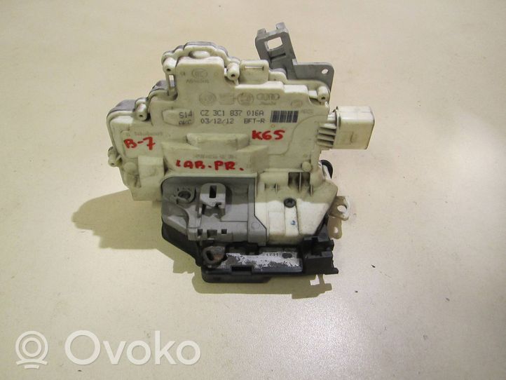 Volkswagen PASSAT B7 Serrure de porte avant 3C1837016A