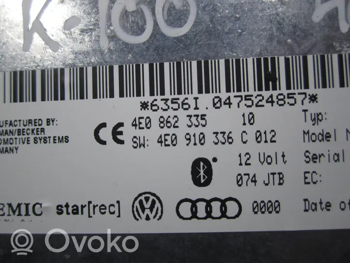 Audi A6 S6 C6 4F Centralina/modulo bluetooth 4E0862335