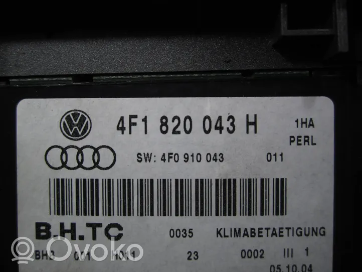 Audi A6 S6 C6 4F Ilmastoinnin ohjainlaite 4F1820043H