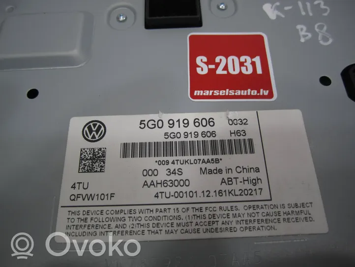 Volkswagen PASSAT B8 Radio/CD/DVD/GPS-pääyksikkö 5G0919606