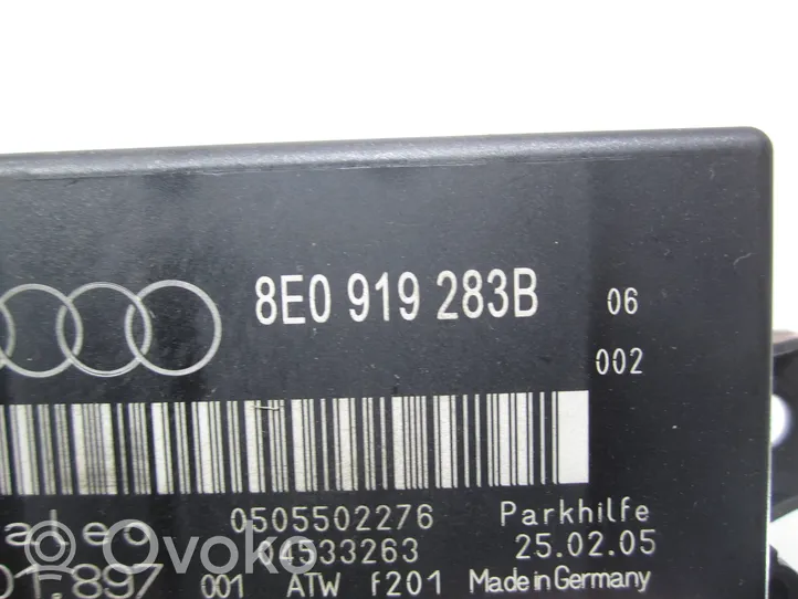 Audi A4 S4 B7 8E 8H Parkavimo (PDC) daviklių valdymo blokas 8E0919283B