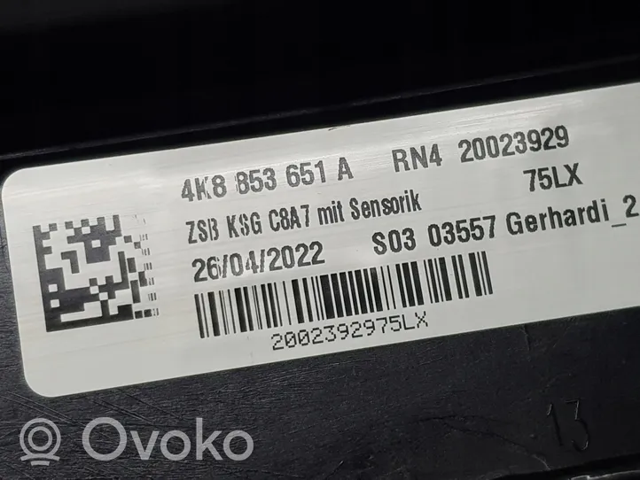 Audi A7 S7 4K8 Grille calandre supérieure de pare-chocs avant 4K8853651A