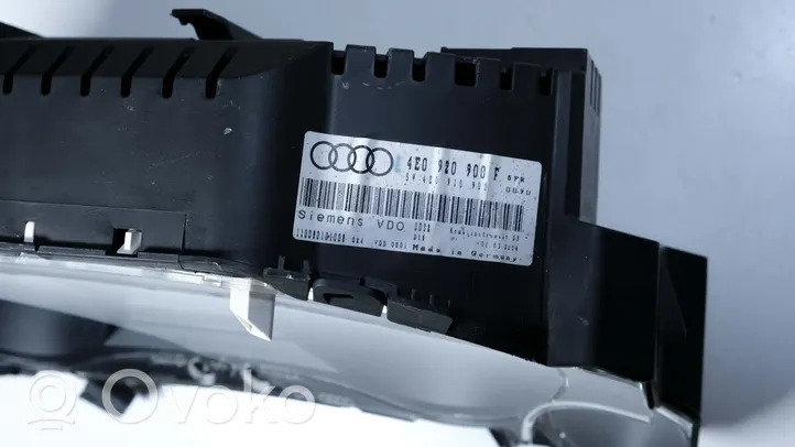 Audi A8 S8 D3 4E Compteur de vitesse tableau de bord 4E0920900F