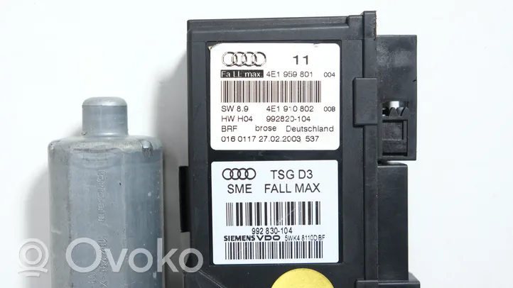 Audi A8 S8 D3 4E Motorino alzacristalli della portiera anteriore 4E1959801