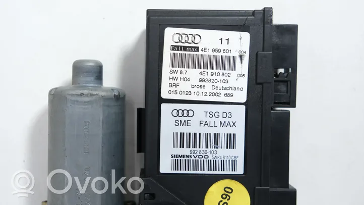 Audi A8 S8 D3 4E Motorino alzacristalli della portiera anteriore 4E1959801