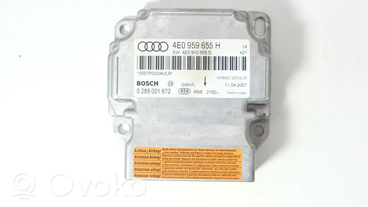 Audi A8 S8 D3 4E Turvatyynyn ohjainlaite/moduuli 4E0959655H