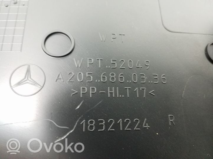 Mercedes-Benz C W205 Aizmugurējā sliekšņa dekoratīvā apdare (iekšējā) A2056860336