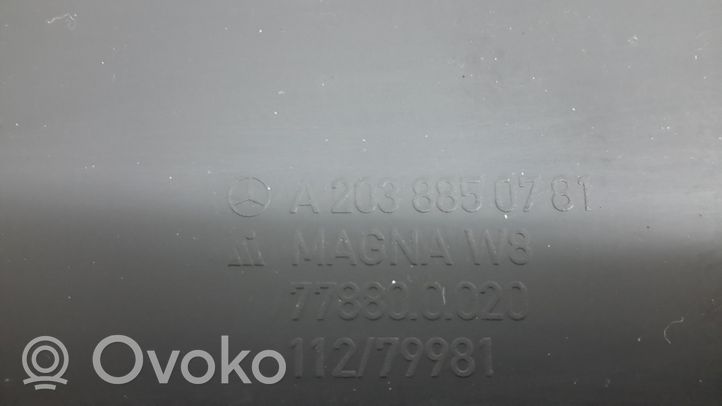 Mercedes-Benz CLC CL203 Ramka przedniej tablicy rejestracyjnej A2038850781