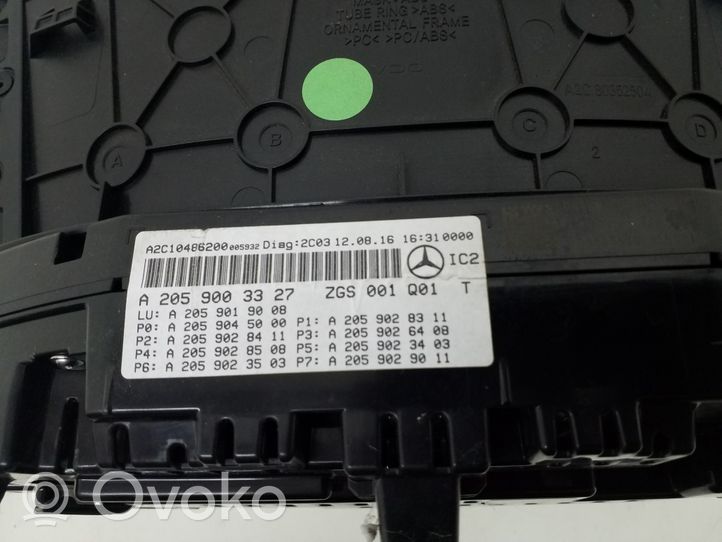 Mercedes-Benz C W205 Nopeusmittari (mittaristo) A2059003327