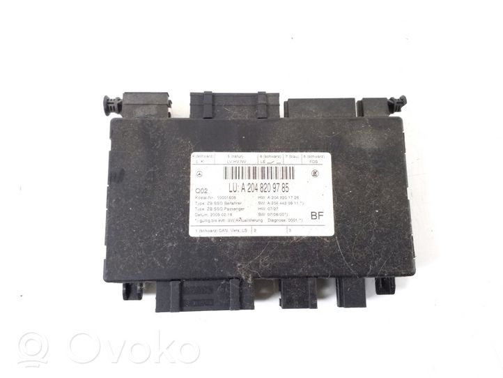 Mercedes-Benz C W204 Modulo di controllo sedile A2048209785