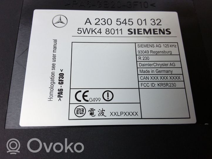 Mercedes-Benz S W220 Door central lock control unit/module 5WK48011