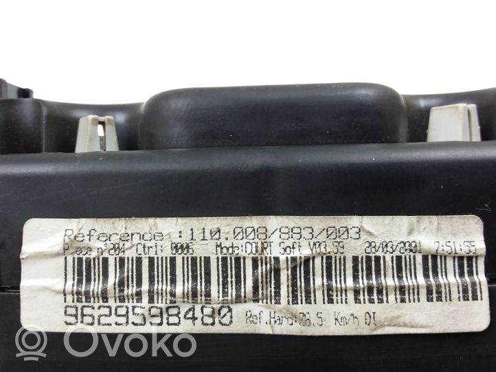 Peugeot 607 Tachimetro (quadro strumenti) 9629598480