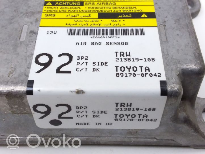 Toyota Corolla Verso AR10 Module de contrôle airbag 213819108